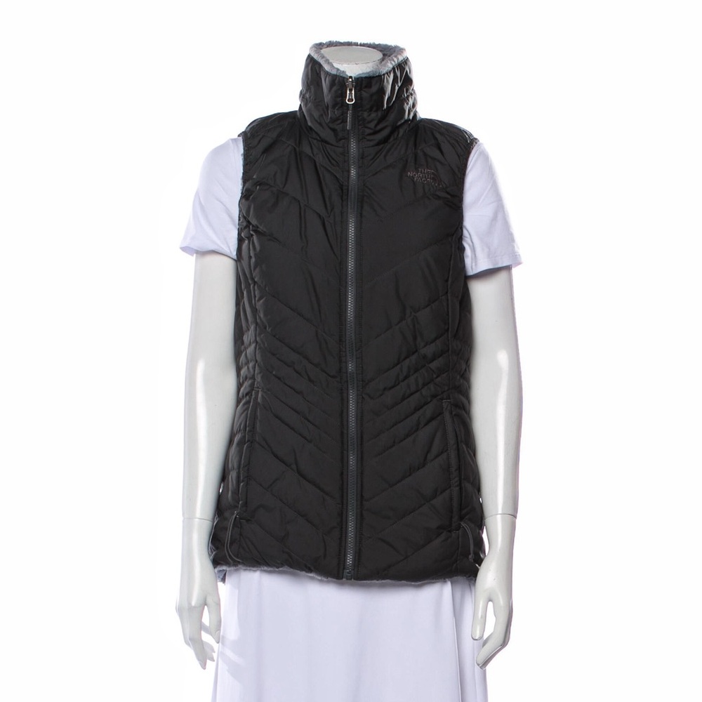 The North Face Women’s Black Quilted Faux Fur Double Sided Vest M